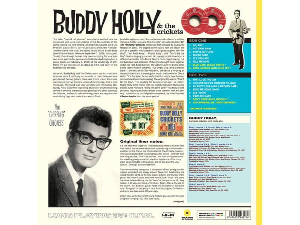 Виниловая пластинка Holly, Buddy: The Chirping Crickets (Ltd. 180g farbiges Vinyl) EAN:8436559465274 — фото 2