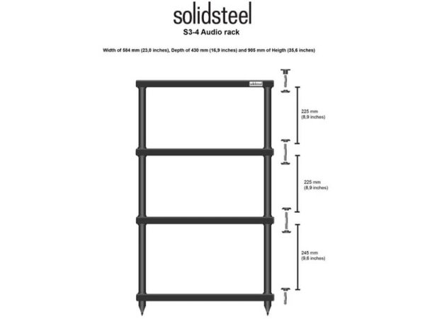 SOLIDSTEEL S3-4 Стойка под Hi-Fi Audio ЧЕРНЫЙ — фото 4