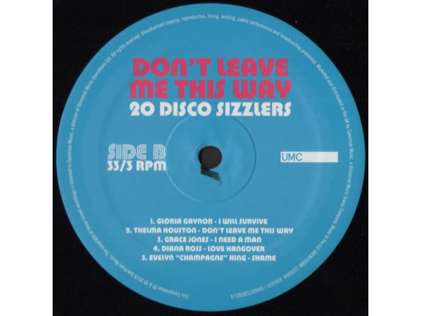 Виниловая пластинка VARIOUS ARTISTS: DON T LEAVE ME THIS WAY-20DISCO SIZZLERS EAN:0600753830307 — фото 5
