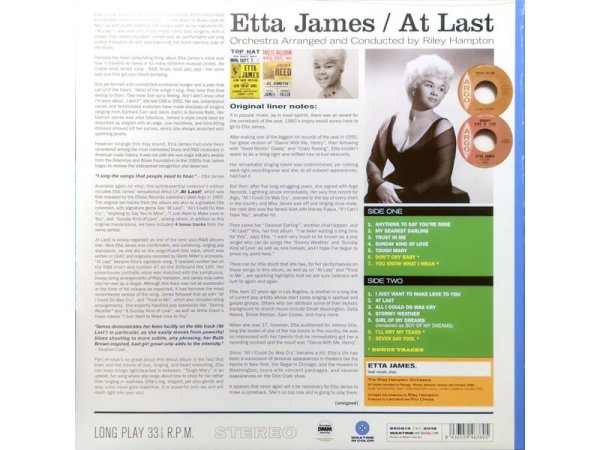 Виниловая пластинка James, Etta: At Last! + 4 Bonus Tracks (Ltd. Edt 180g Vinyl) EAN:8436559463805 — фото 2