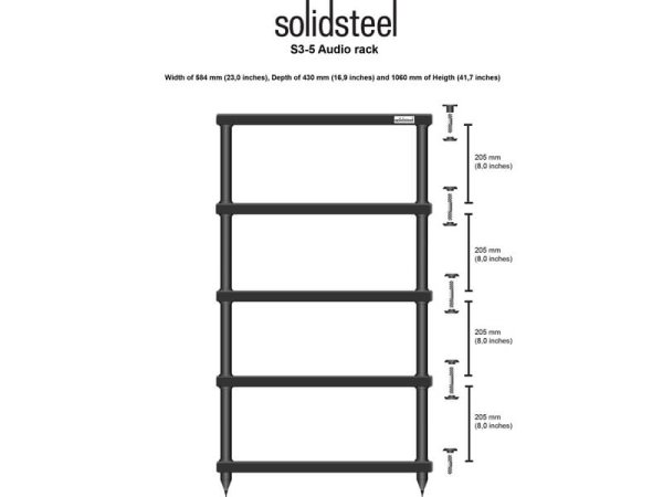 SOLIDSTEEL S3-5 Стойка под Hi-Fi Audio ЧЕРНЫЙ — фото 2