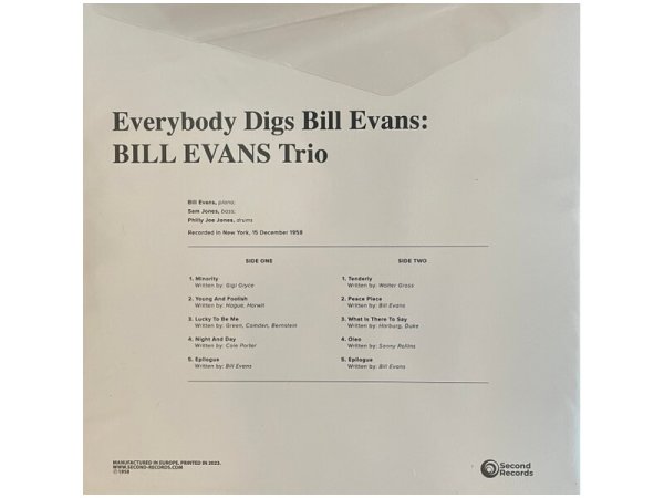 Виниловая пластинка EVANS BILL TRIO-EVERYBODY DIGS BILL EVANS (NATURAL CLEAR VINYL) EAN:900382997649 — фото 2