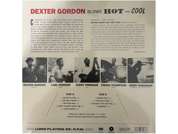 Виниловая пластинка Gordon, Dexter: Blows Hot And Cool (180g LP) EAN:8435723700876 — фото 2