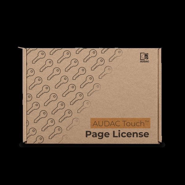 AUDAC Доступ к лицензии AUDAC Touch™ Page — Audac