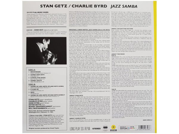 Виниловая пластинка Getz, Stan / Byrd, Charlie: Jazz Samba + 1 Bonus Track EAN:8436559463966 — фото 2