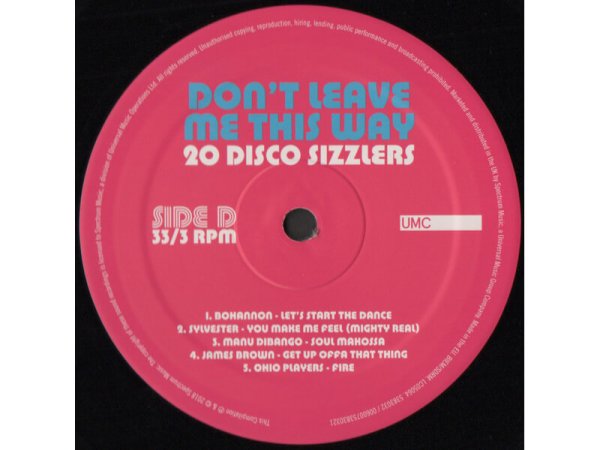 Виниловая пластинка VARIOUS ARTISTS: DON T LEAVE ME THIS WAY-20DISCO SIZZLERS EAN:0600753830307 — фото 3