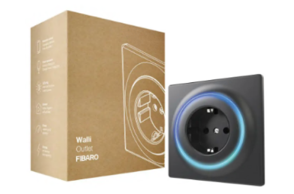 FIBARO Розетка Walli Outlet Single FGWOF-011 ЧЕРНЫЙ — FIBARO