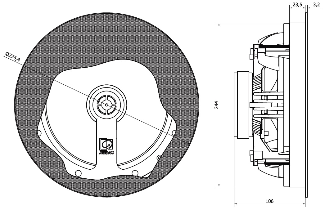 Потолочная акустика AUDAC CELO8I/W