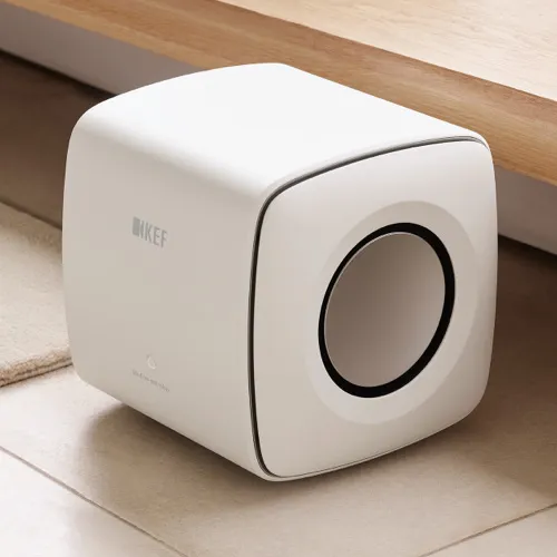 Белый сабвуфер KEF KC62 Mineral White
