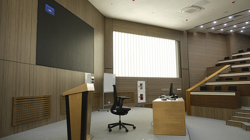 Комплексное оснащение поточной аудитории в KIMEP